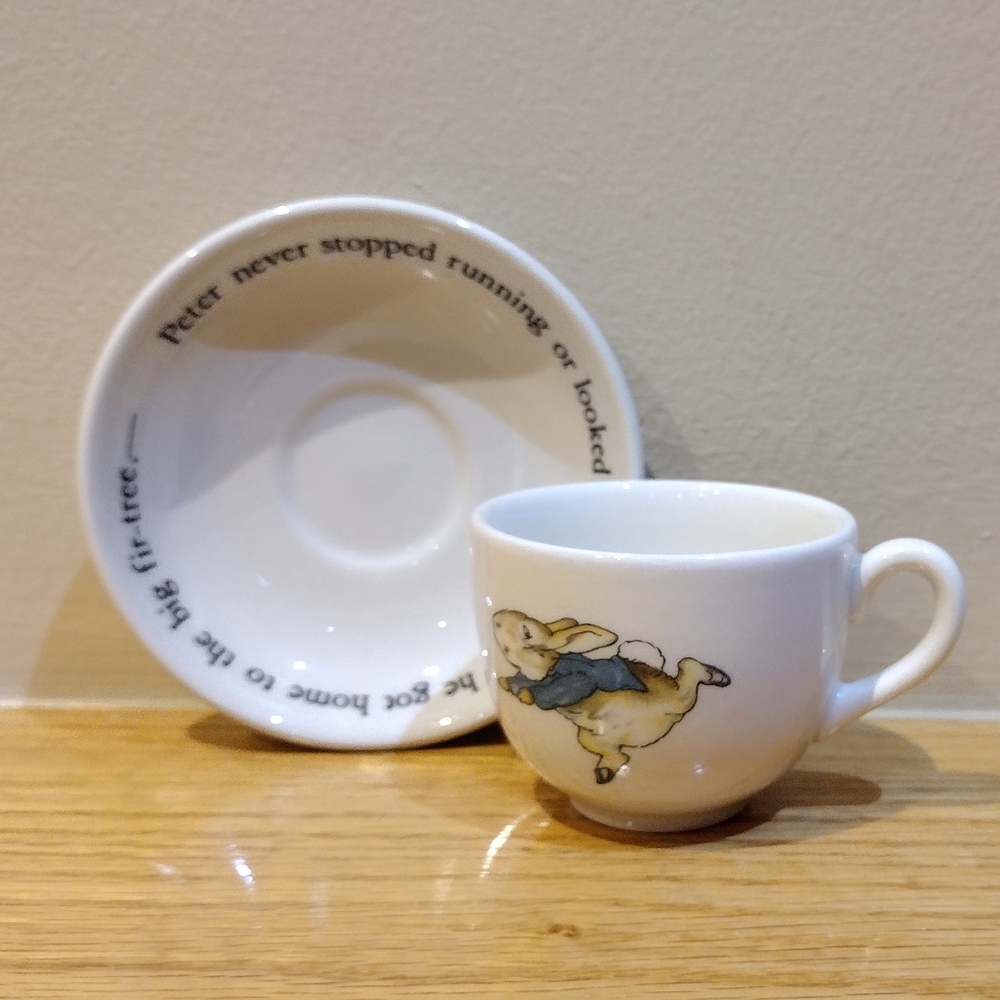 Wedgwood White Cup and Saucer with Peter Rabbit Design